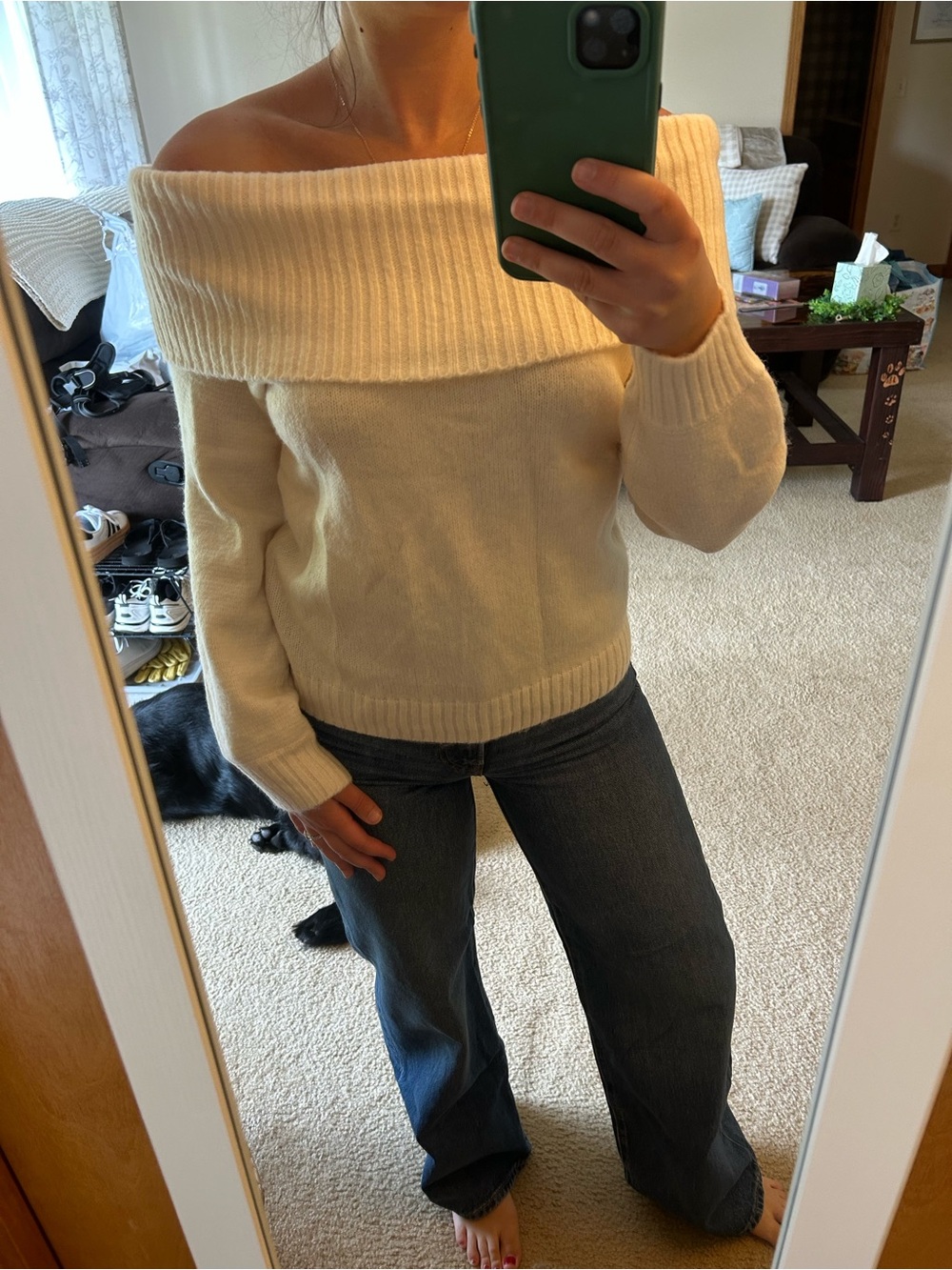 Abercrombie and Fitch Off-Shoulder Cream Women’s Sweater (NWT)
